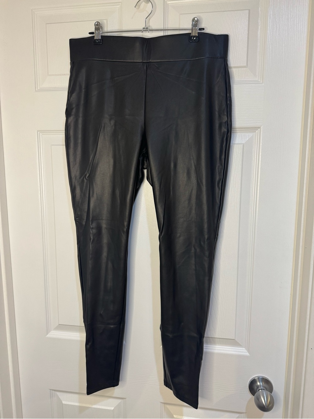 LOFT Black Faux Leather Leggings with High Waist